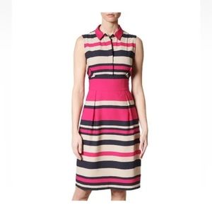 L.K.Bennett Martha Striped Sleeveless Dress Pink/Tan/Black/Beige